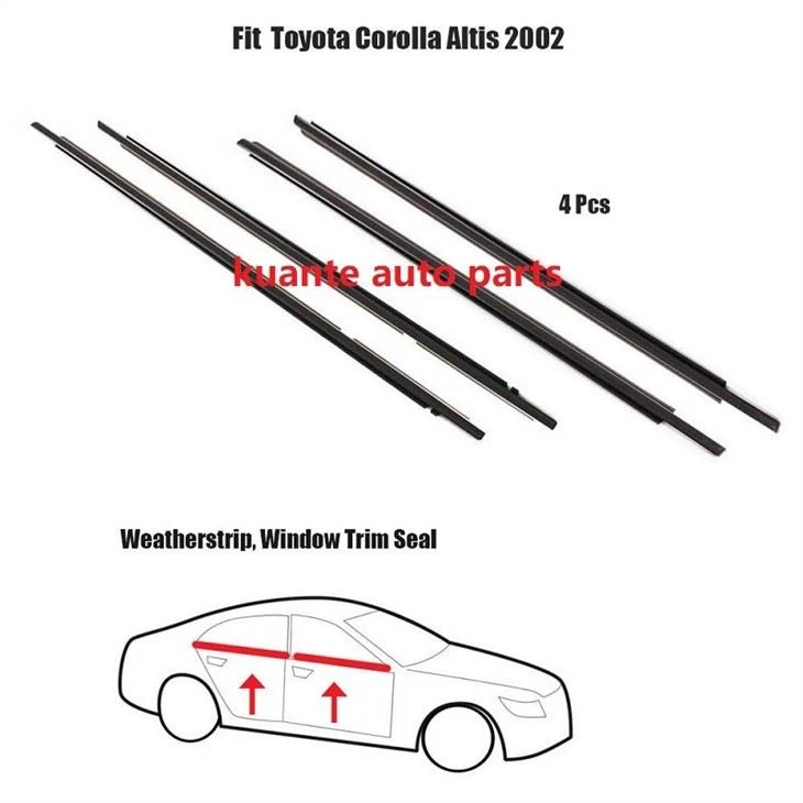 Exterior window sealing belt weatherstrip window moulding trim for Toyota corolla 2004-2006