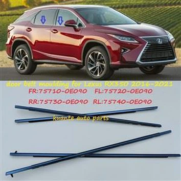 Weatherstrips tal-iffurmar taċ-ċinturin tat-tieqa tal-bieb għal Lexus RX350 2016-2021 75710-0E090 75720-0E090 75730-0E090 75740-0E090