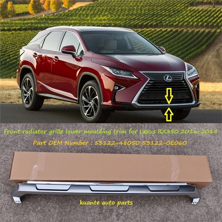 Quddiem Lower Grille Chrome Molding Trim Għal Lexus RX350 2016 53122-48050 53122-0E060